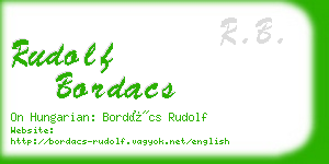 rudolf bordacs business card